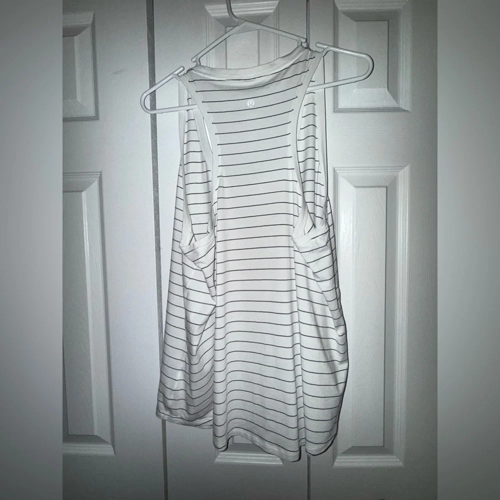 Lululemon Athletica White Striped Tank Top - Picture 3 of 4